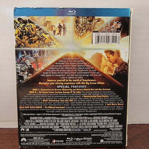 BLU-RAY Transformers Revenge Of The Fallen Two- Disc Special Edition SEALED - Picture 2 of 2